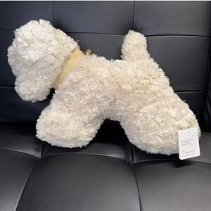 Pottery Barn Cream Doodle Faux Fur Dog Pillow Bell Cozy Teddy Poodle Labradoodle